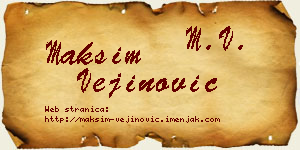 Maksim Vejinović vizit kartica